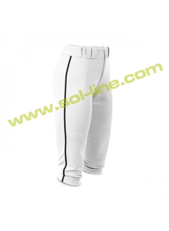 Softball Pipe White Pant With Black Piping